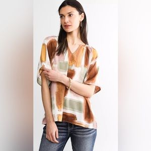 BUCKLE BLACK Abstract Chiffon Top